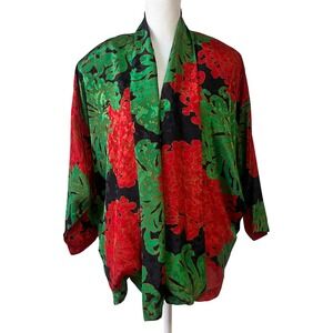 Vintage LA‎ CHEMISE Women's Kimono Medium Floral Jacket Top - Altered to Small